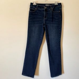 Chico’s so slimming; size 0 straight leg jeans.
